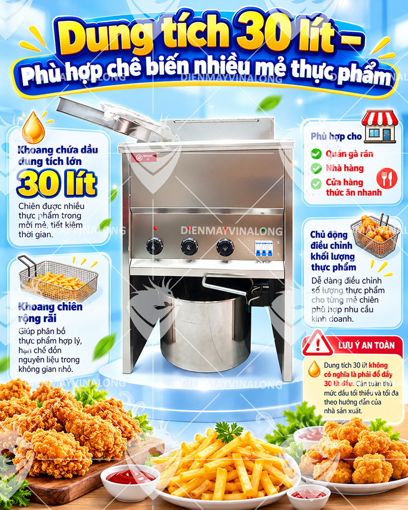 Bếp Chiên Điện Công Nghiệp 30 Lít