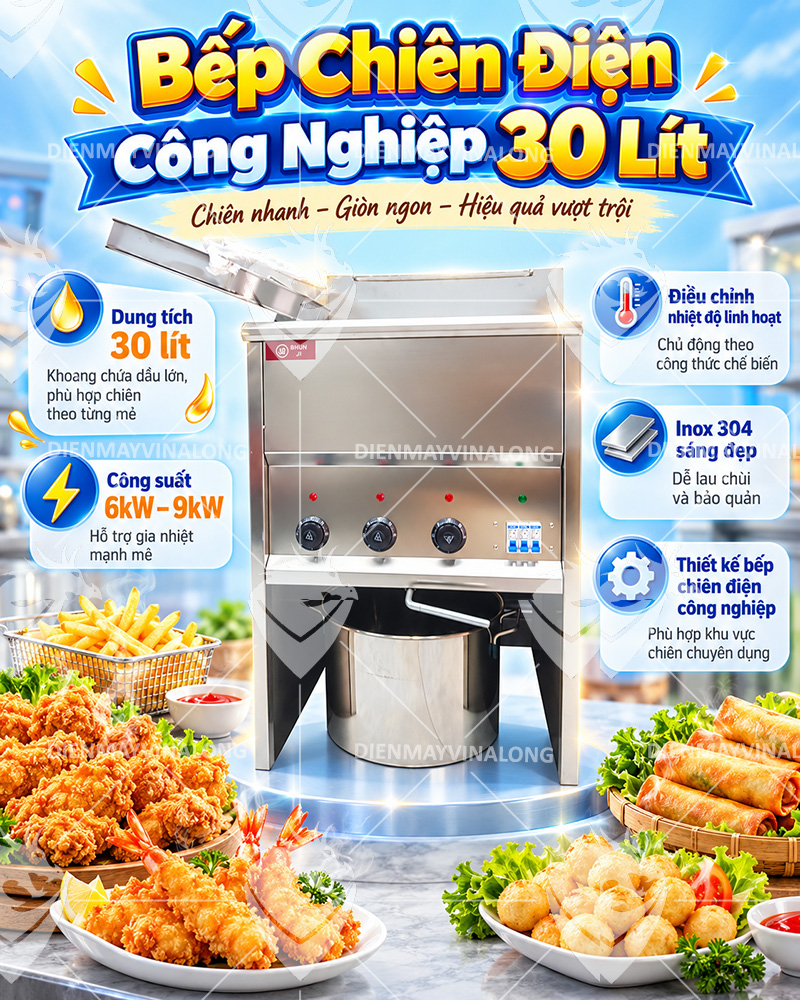 Bếp Chiên Điện Công Nghiệp 30 Lít