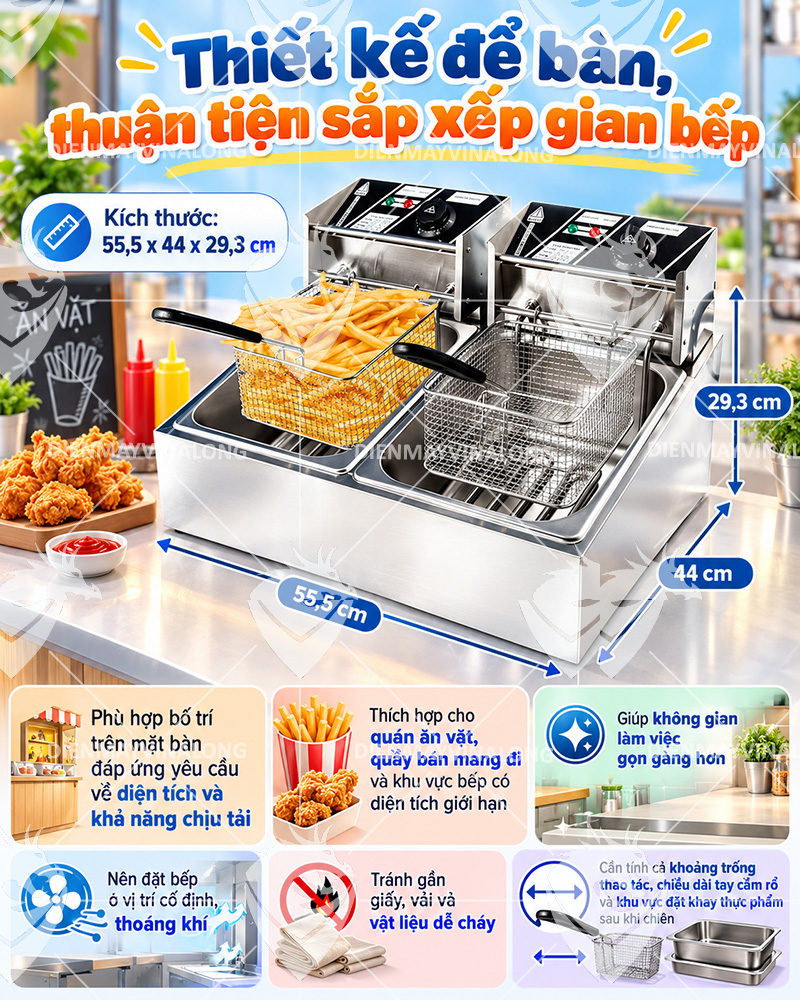 Bếp Chiên Nhúng Điện 2 Ngăn ZZJ-82