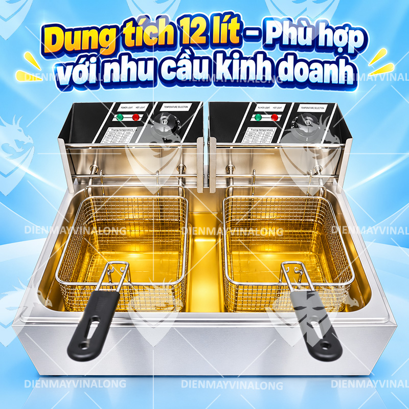 Bếp Chiên Nhúng Đơn 12L 2 Rổ