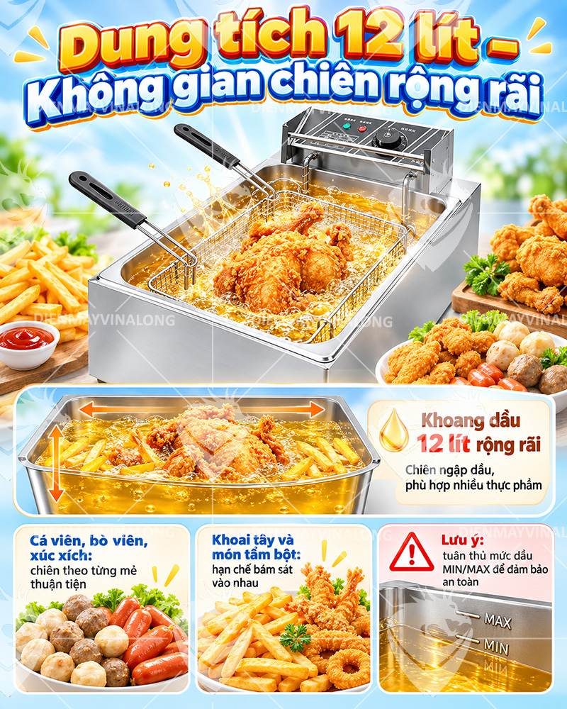 Bếp Chiên Nhúng 1 Ngăn 12 Lít ZZJ-83
