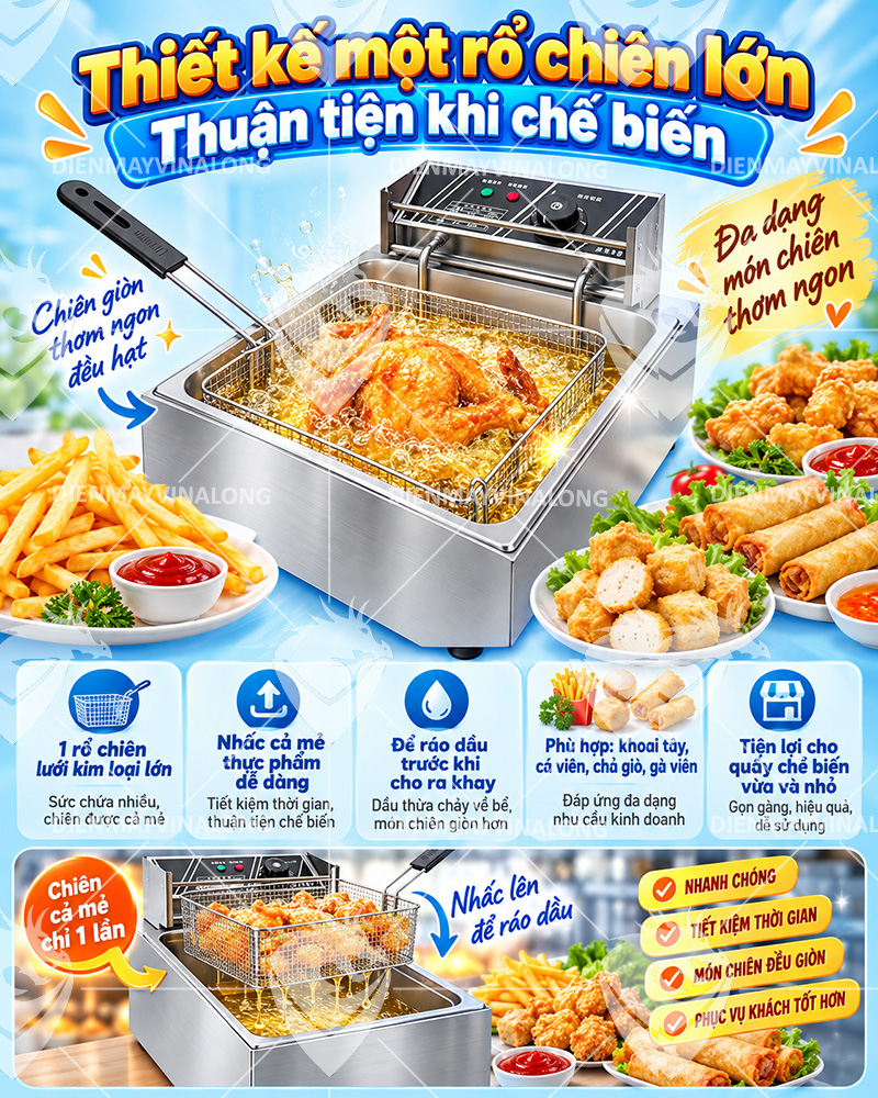 Bếp Chiên Nhúng 1 Ngăn 12 Lít ZZJ-83