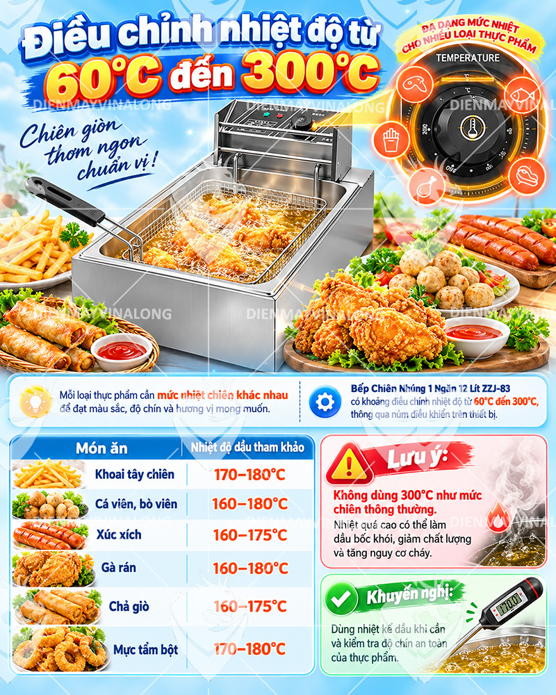 Bếp Chiên Nhúng 1 Ngăn 12 Lít ZZJ-83