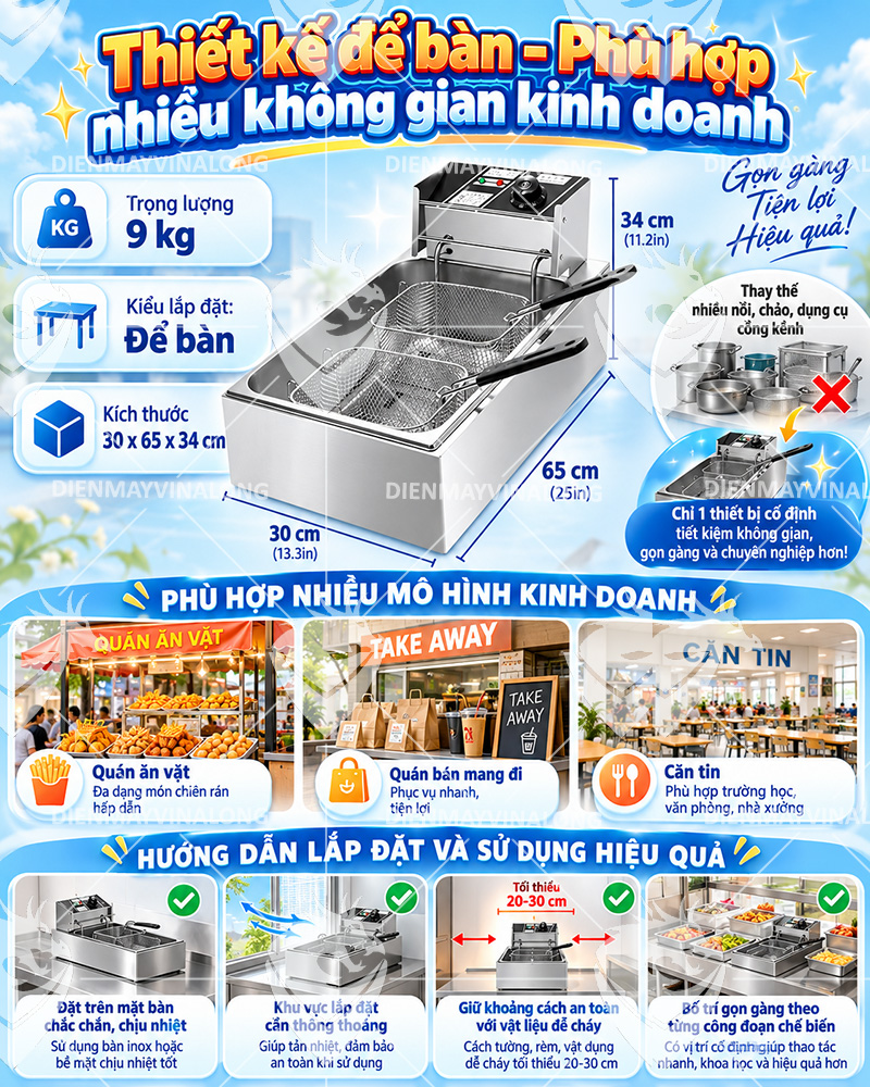 Bếp Chiên Nhúng 1 Ngăn 12 Lít ZZJ-83