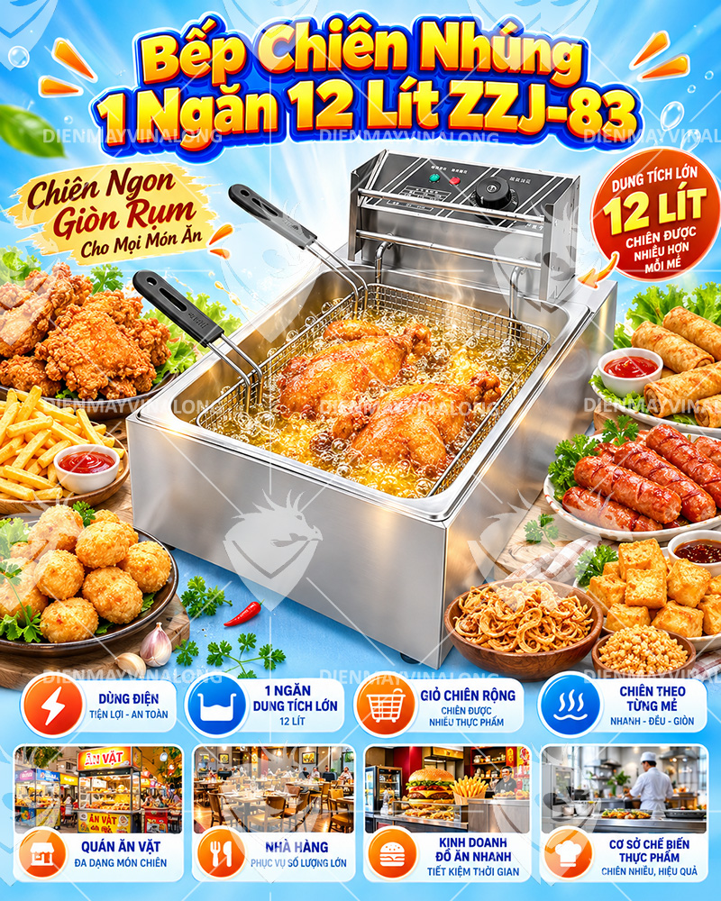 Bếp Chiên Nhúng 1 Ngăn 12 Lít ZZJ-83