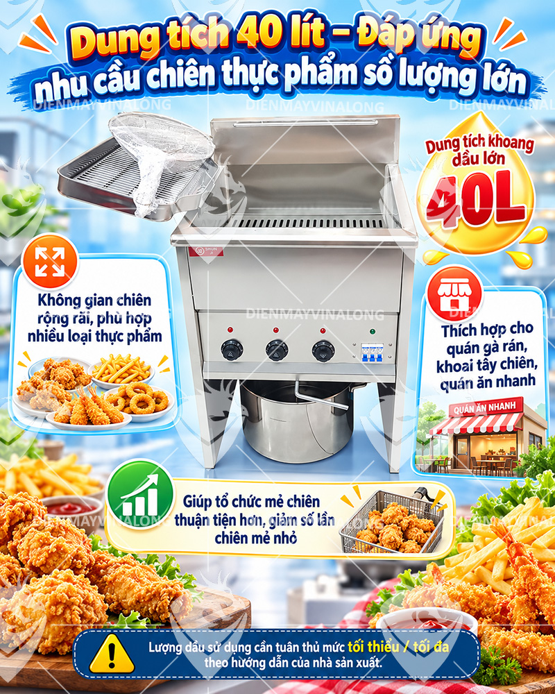 Bếp Chiên Điện Công Nghiệp 40 Lít