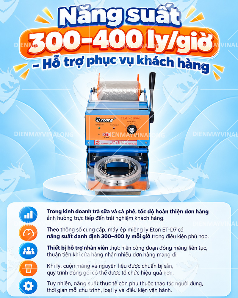 MÁY DÁN MIỆNG CỐC DẬP TAY ETON D7