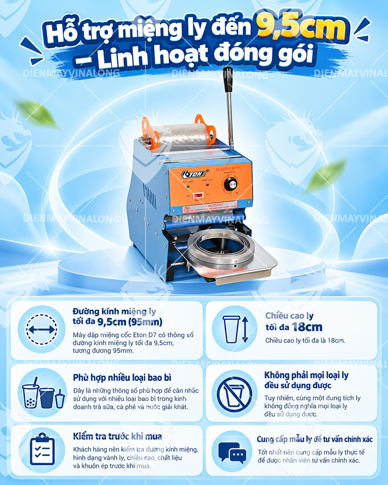 MÁY DÁN MIỆNG CỐC DẬP TAY ETON D7