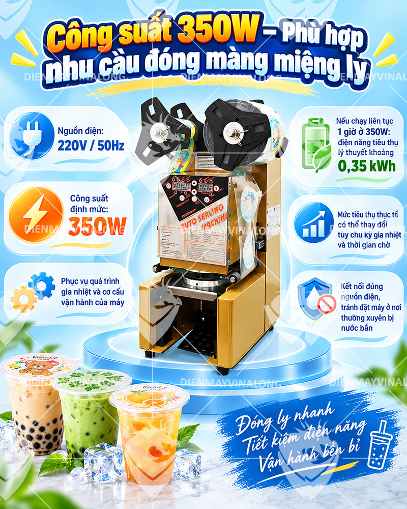 Máy Dán Miệng Ly Tự Động Hoàn Toàn WY-890