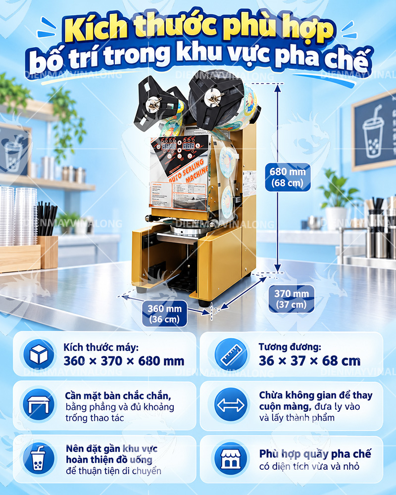 Máy Dán Miệng Ly Tự Động Hoàn Toàn WY-890