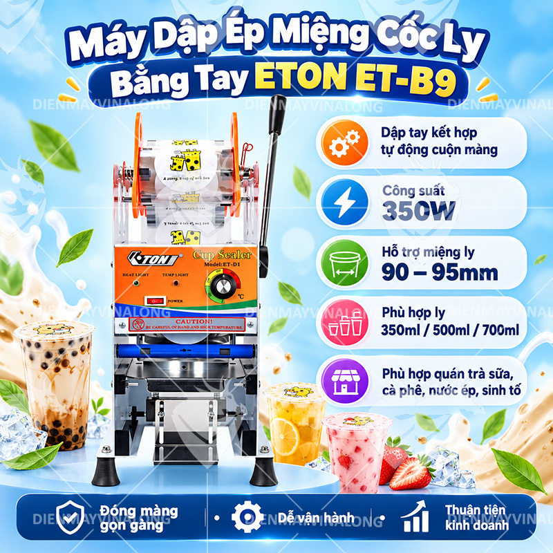 Máy Dập Ép Miệng Cốc Ly Bằng Tay ETON ET-B9