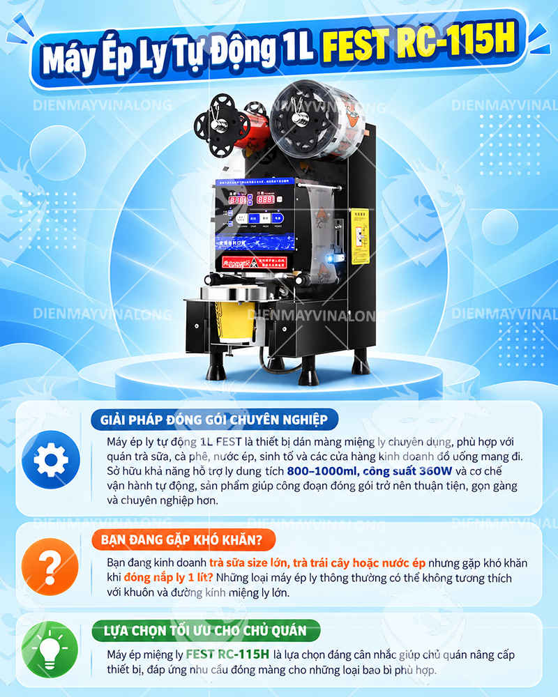 Máy ép ly tự động 1L FEST