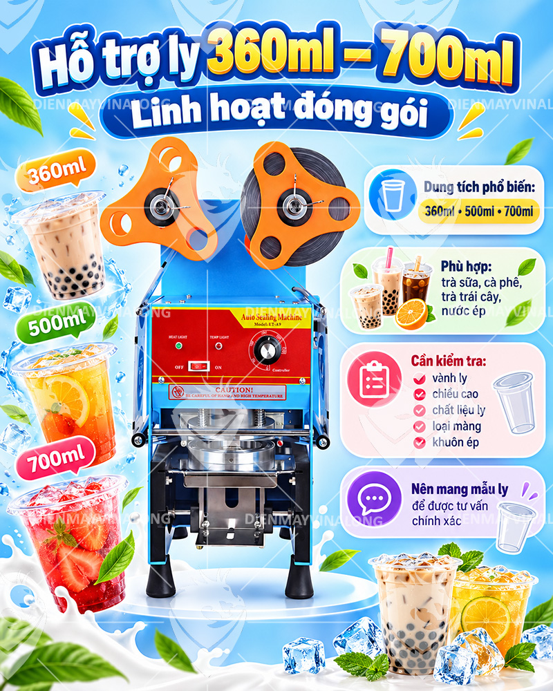 Máy Ép Miệng Ly Bán Tự Động ET-A9