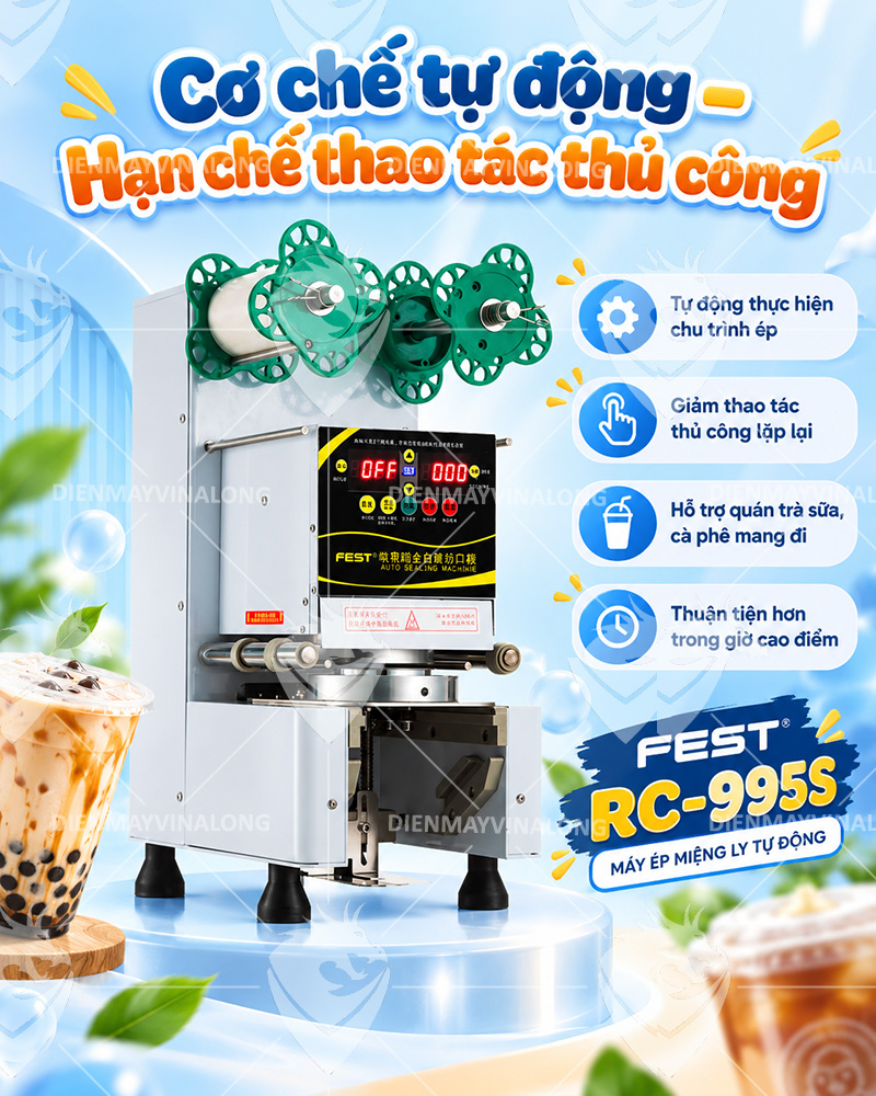 Máy Ép Miệng Ly Tự Động Hoàn Toàn FEST
