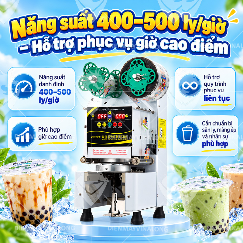 Máy Ép Miệng Ly Tự Động Hoàn Toàn FEST