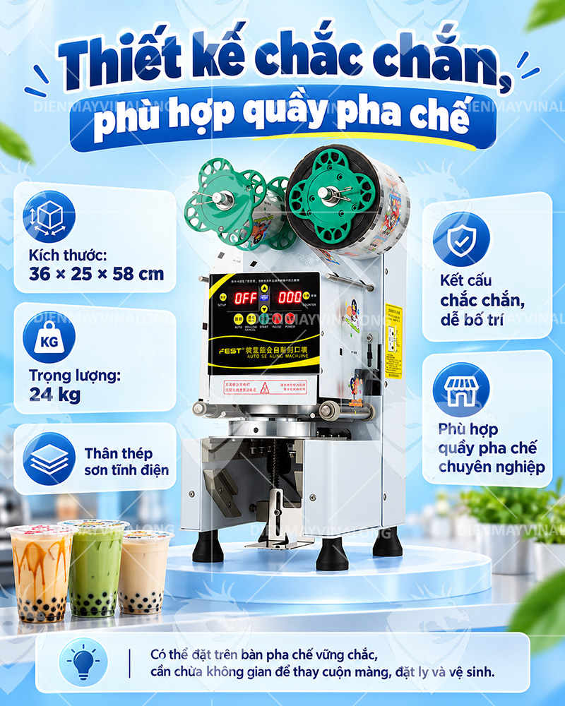 Máy Ép Miệng Ly Tự Động Hoàn Toàn FEST