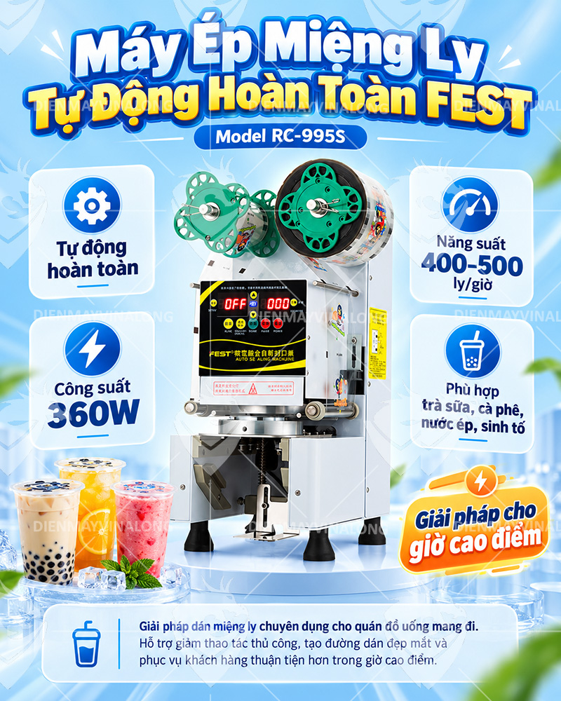 Máy Ép Miệng Ly Tự Động Hoàn Toàn FEST