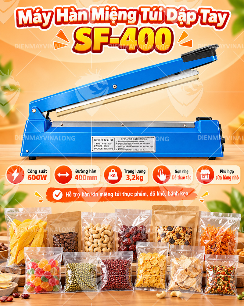Máy Hàn Miệng Túi Dập Tay SF-400