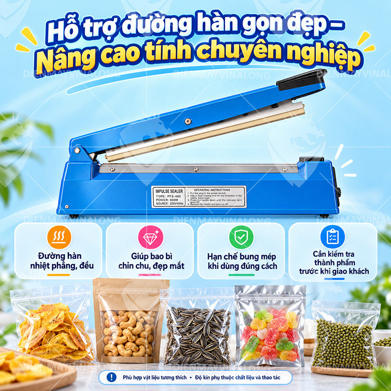Máy Hàn Miệng Túi Dập Tay SF-400