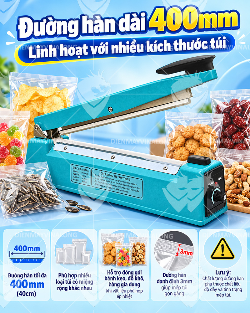 Máy Hàn Miệng Túi Dập Tay SF-400