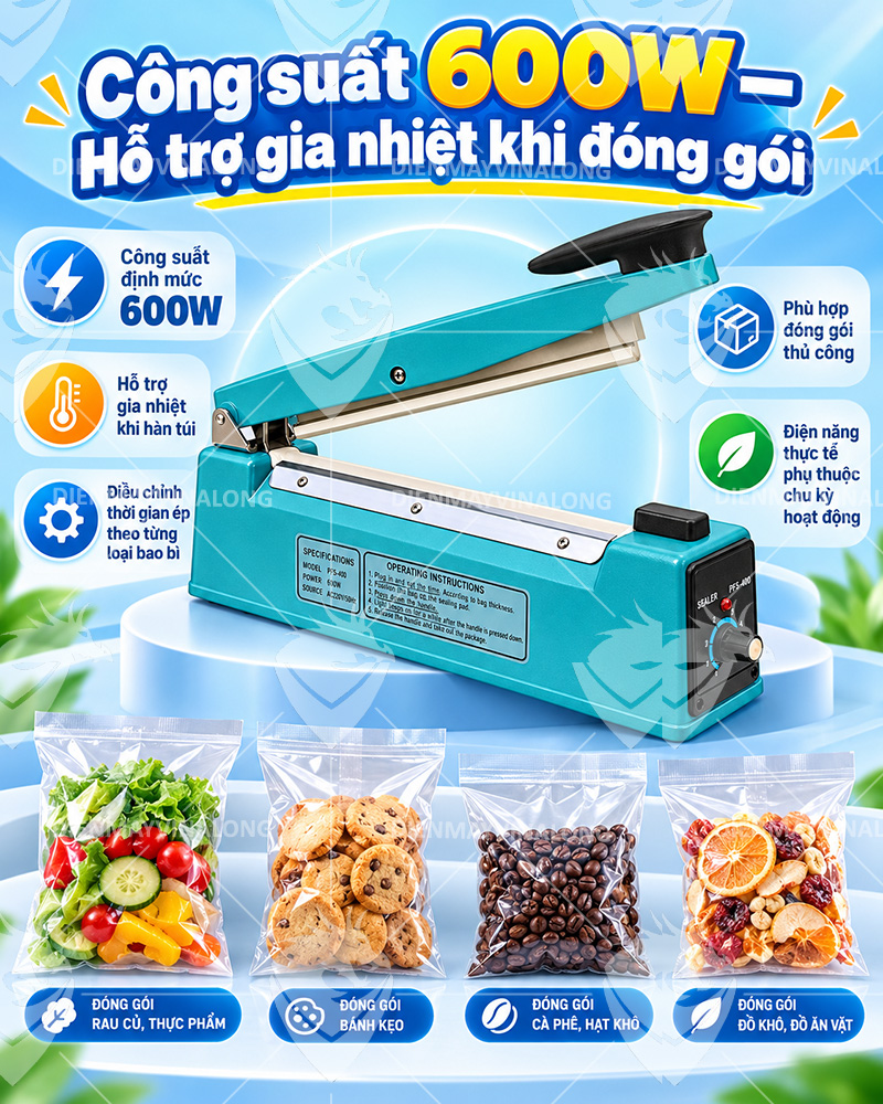 Máy Hàn Miệng Túi Dập Tay SF-400