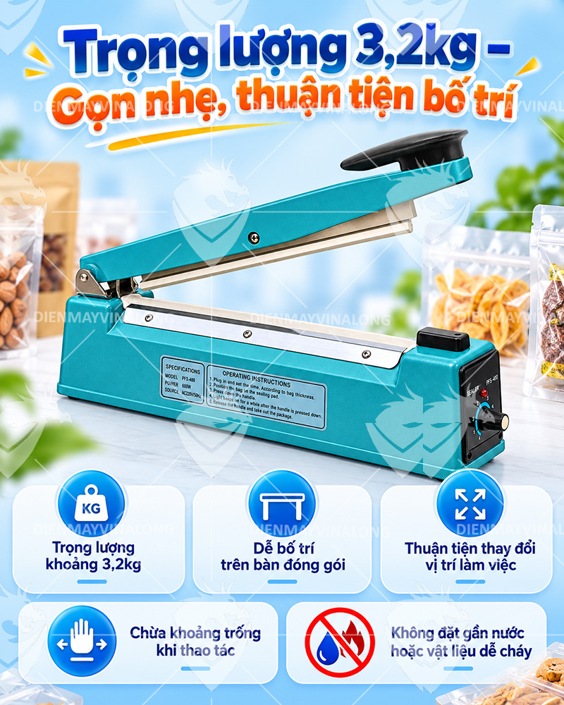 Máy Hàn Miệng Túi Dập Tay SF-400