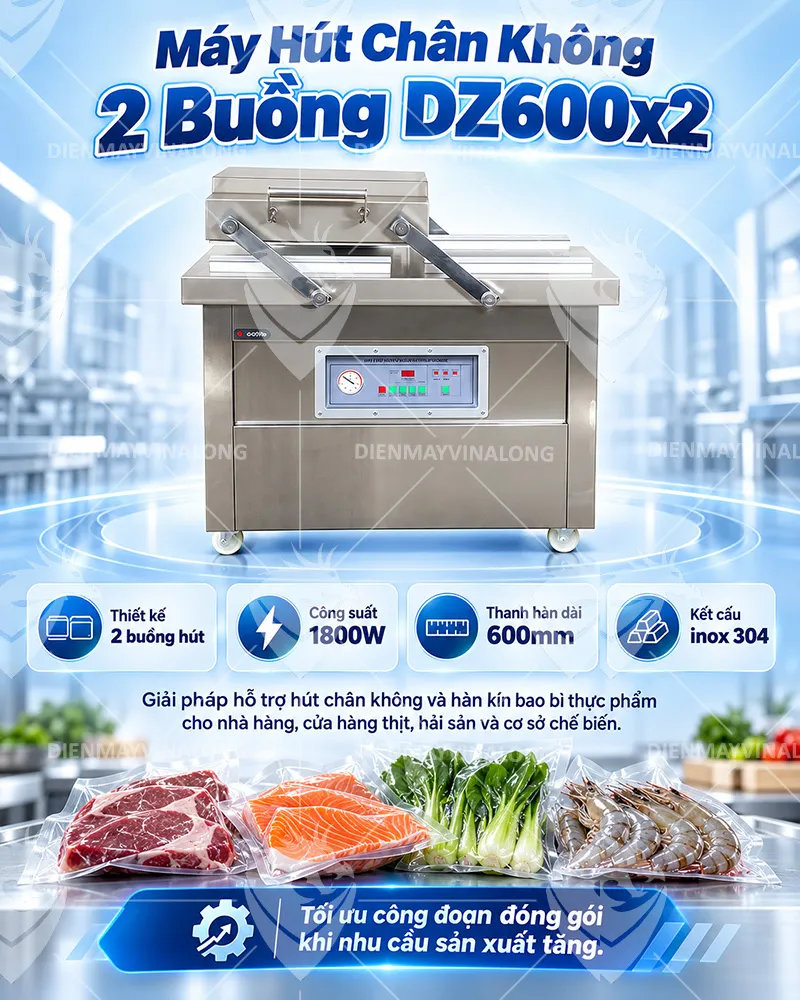 Máy Hút Chân Không 2 Buồng DZ600x2