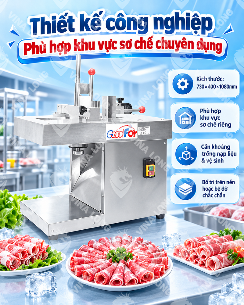 Máy thái thịt đông tự động VINALONG 130TD