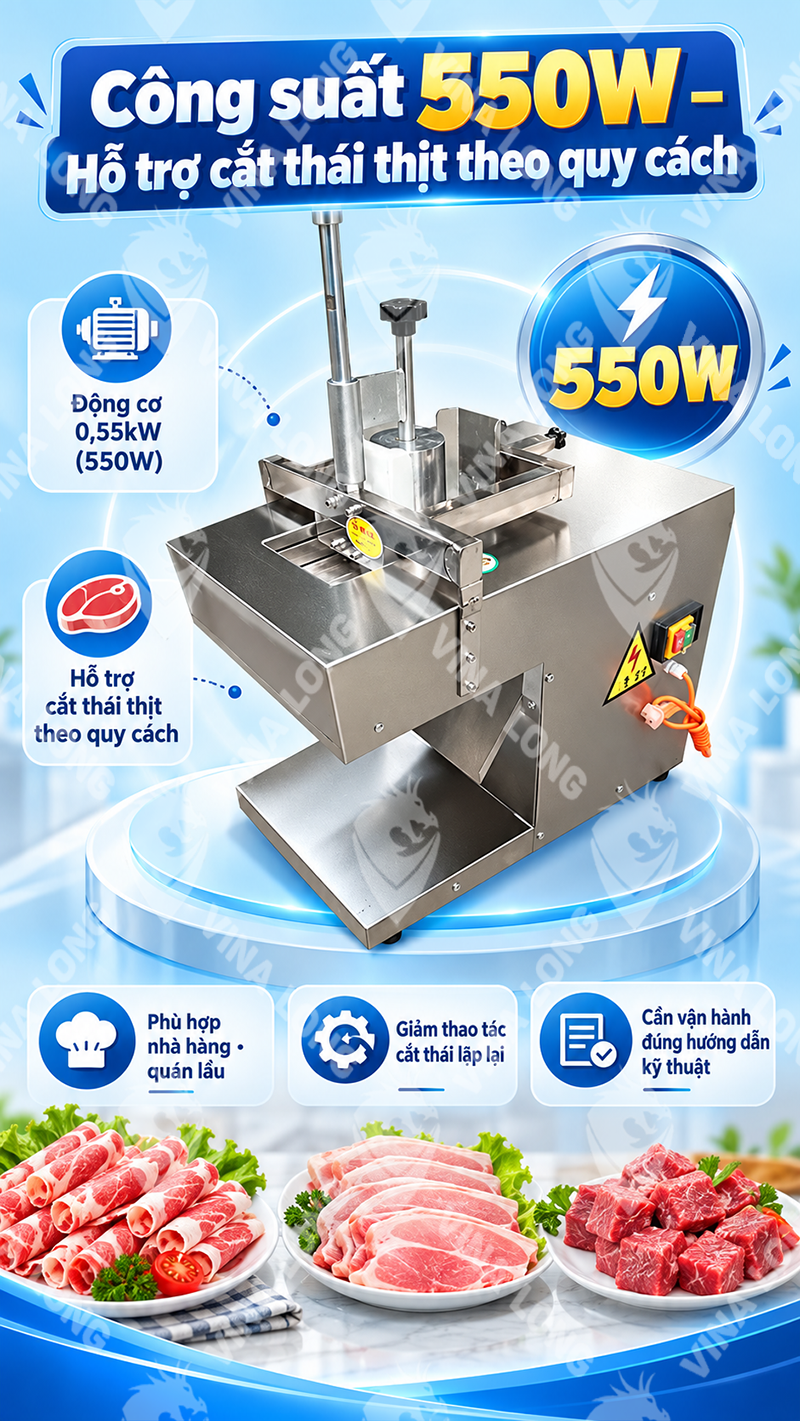 Máy thái thịt đông tự động VINALONG 130TD
