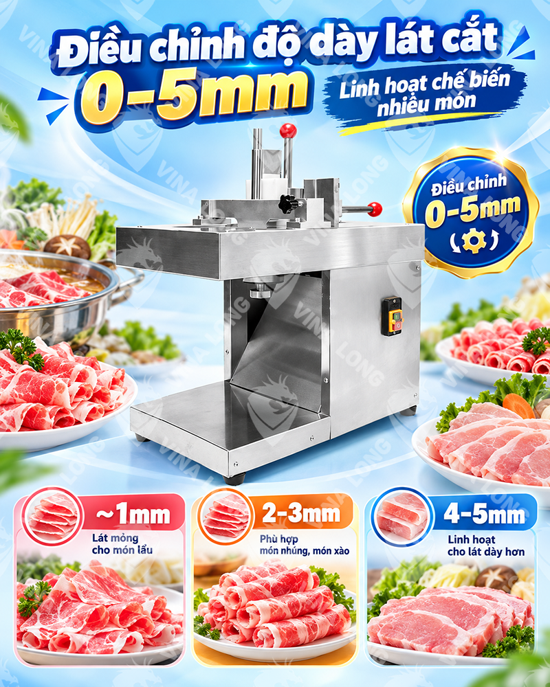 Máy thái thịt đông tự động VINALONG 130TD