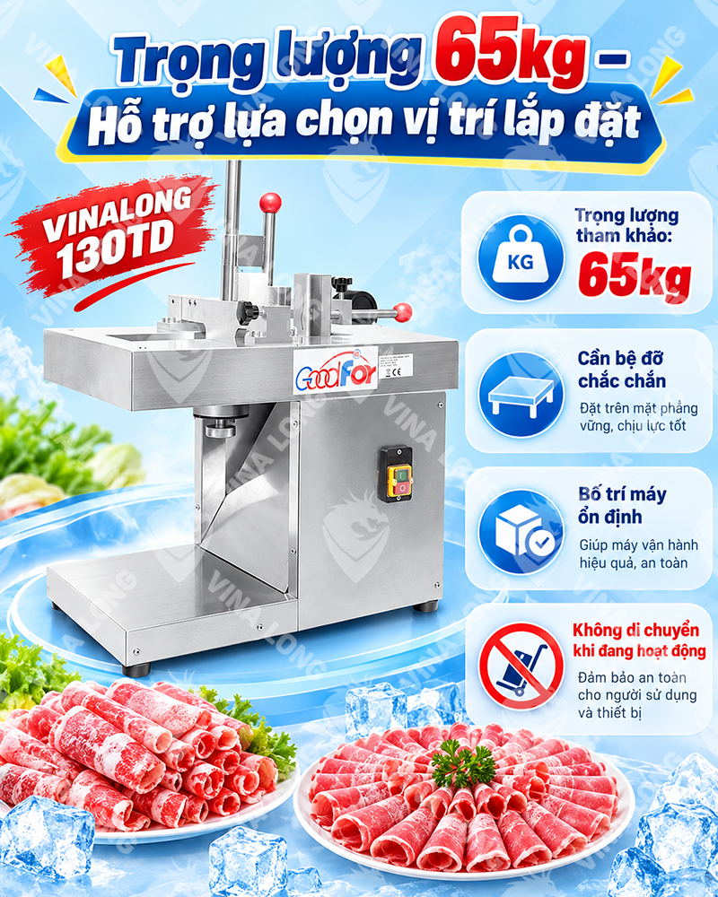 Máy thái thịt đông tự động VINALONG 130TD