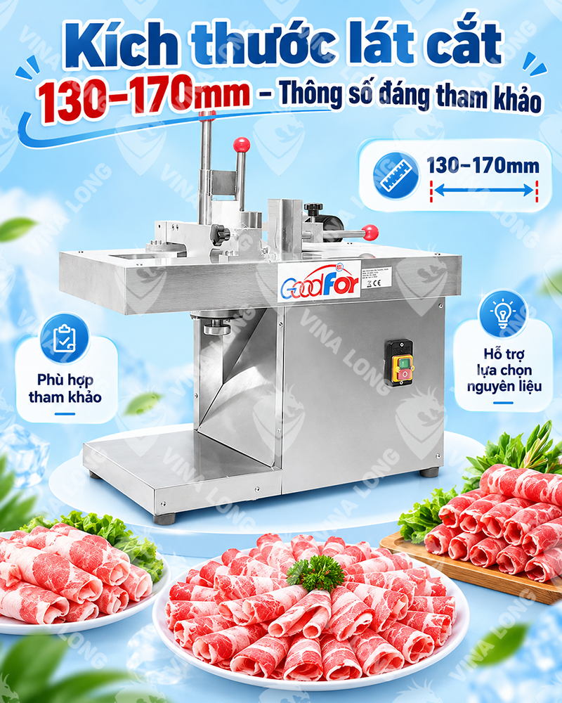 Máy thái thịt đông tự động VINALONG 130TD