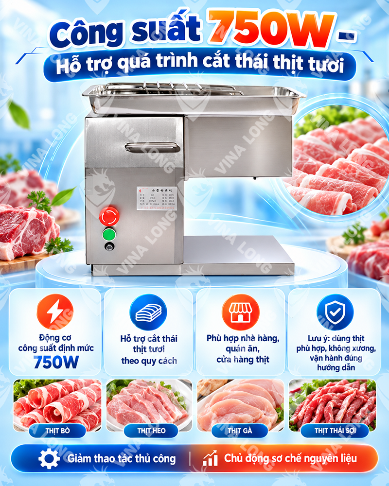 Máy Thái Thịt Tươi Sống Cao Cấp QX-250