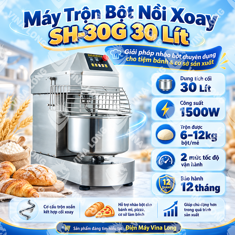 Máy trộn bột nồi xoay SH-30G