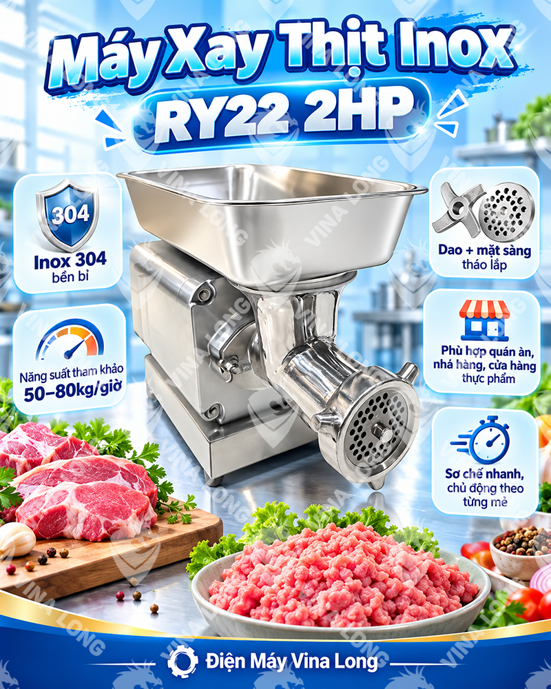Máy Xay Thịt inox RY22 2HP