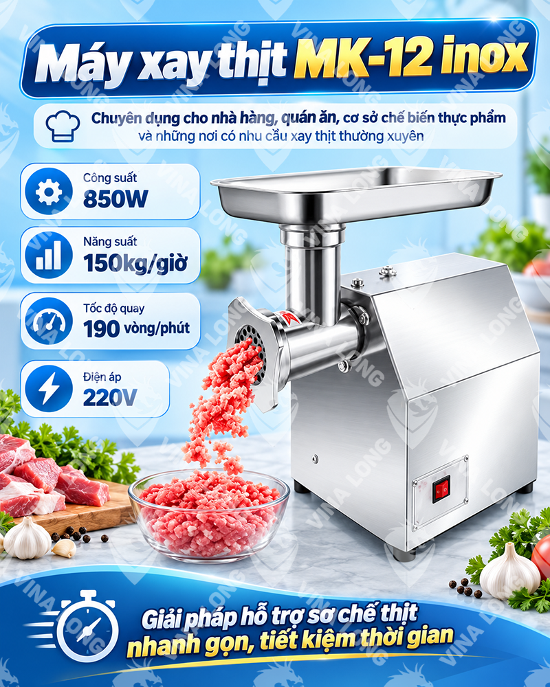 Máy xay thịt MK-12 inox