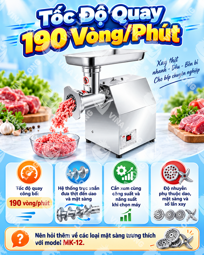 Máy xay thịt MK-12 inox