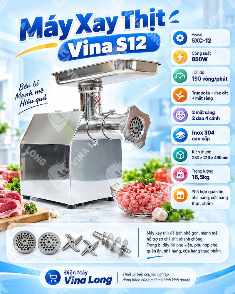 máy xay thịt Vina S12