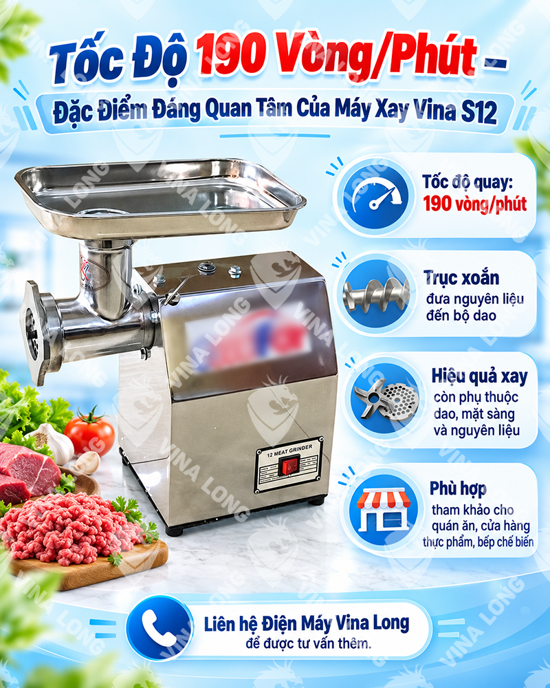 máy xay thịt Vina S12