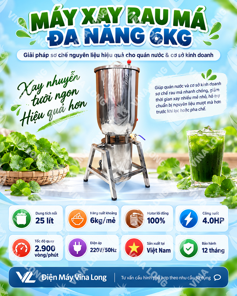 MÁY XAY RAU MÁ ĐA NĂNG 6KG