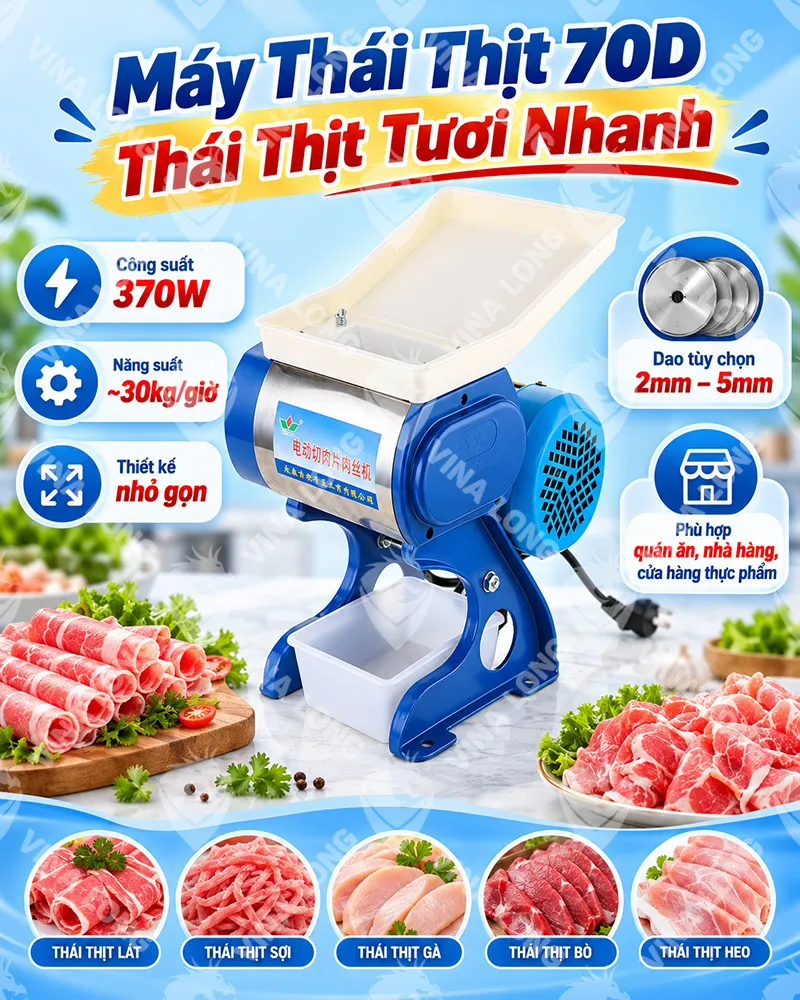 Máy Thái Thịt 70D - Thái Thịt Tươi Nhanh