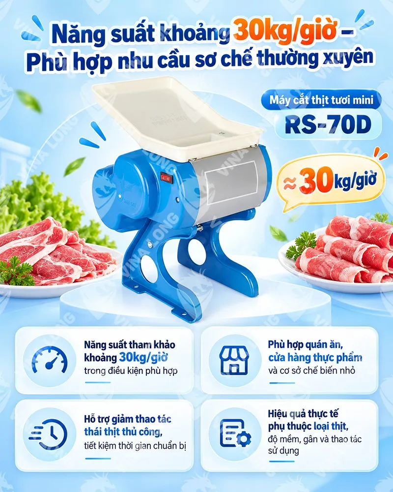 Máy Thái Thịt 70D - Thái Thịt Tươi Nhanh