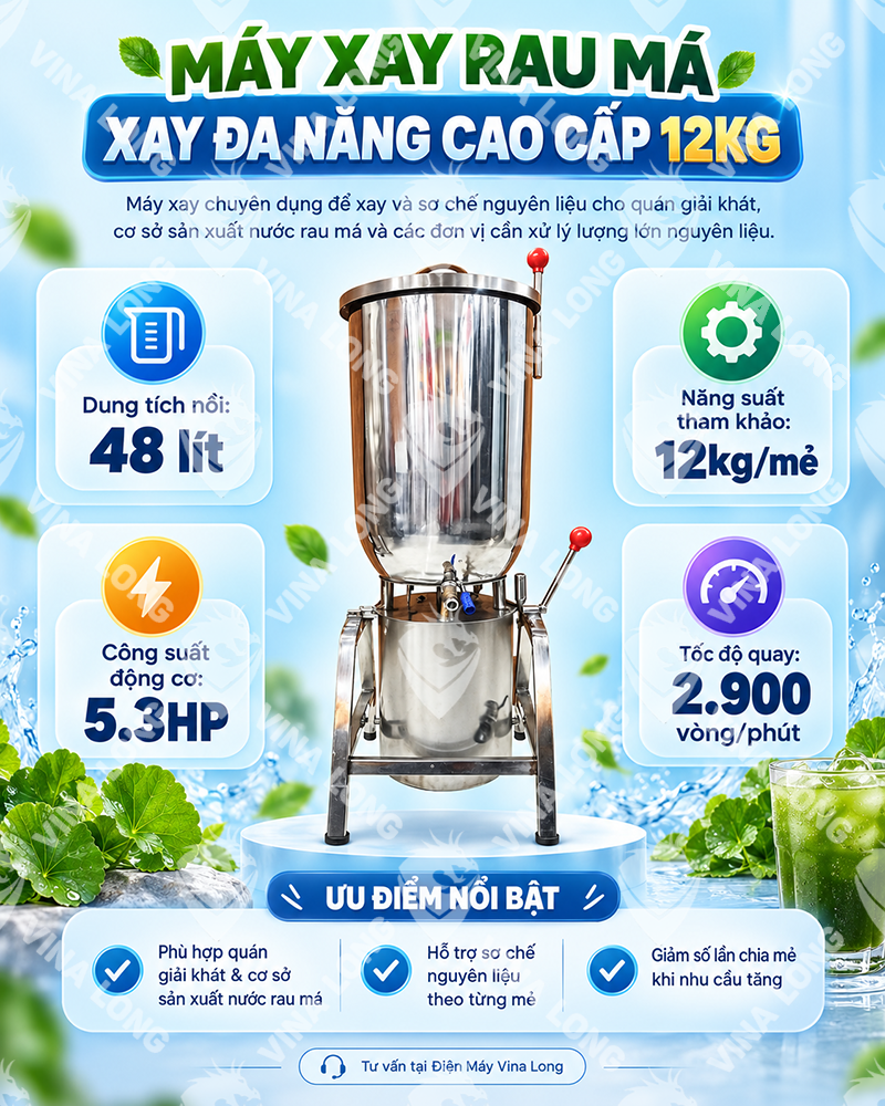 MÁY XAY RAU MÁ XAY ĐA NĂNG CAO CẤP 12KG 