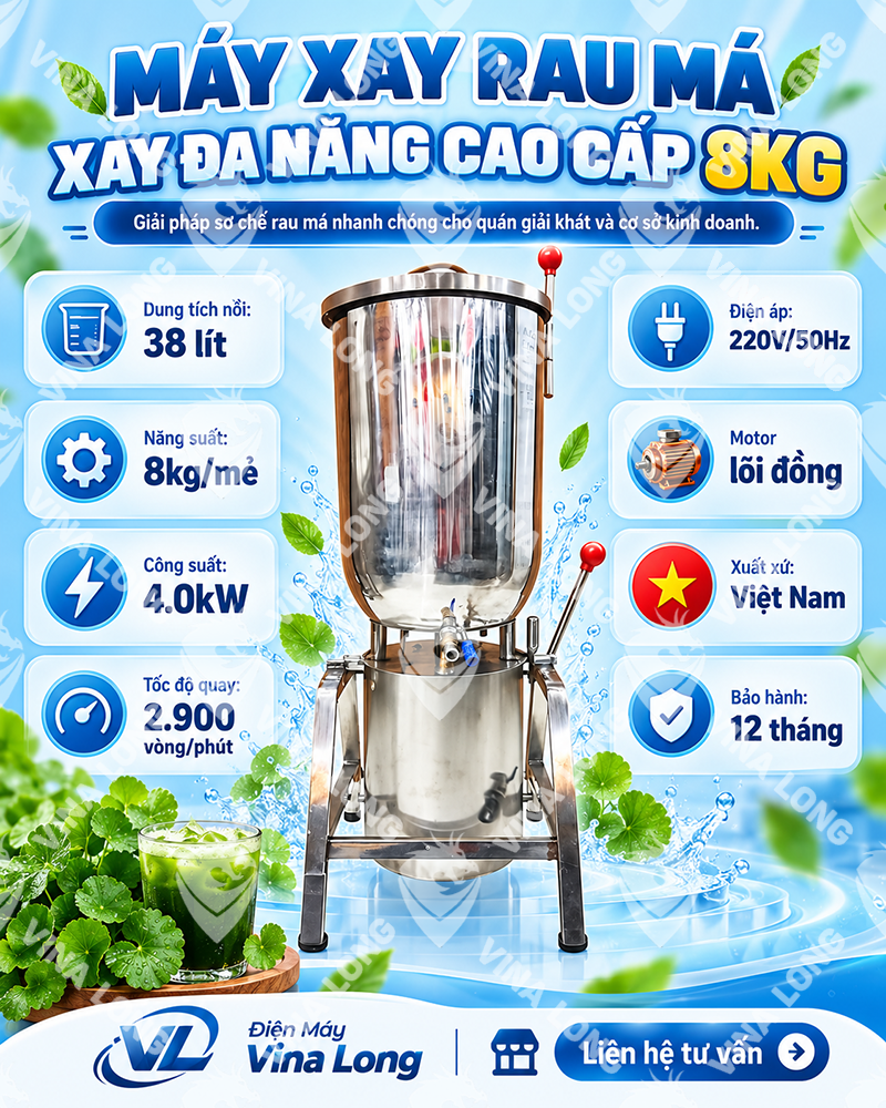 MÁY XAY RAU MÁ XAY ĐA NĂNG CAO CẤP 8KG