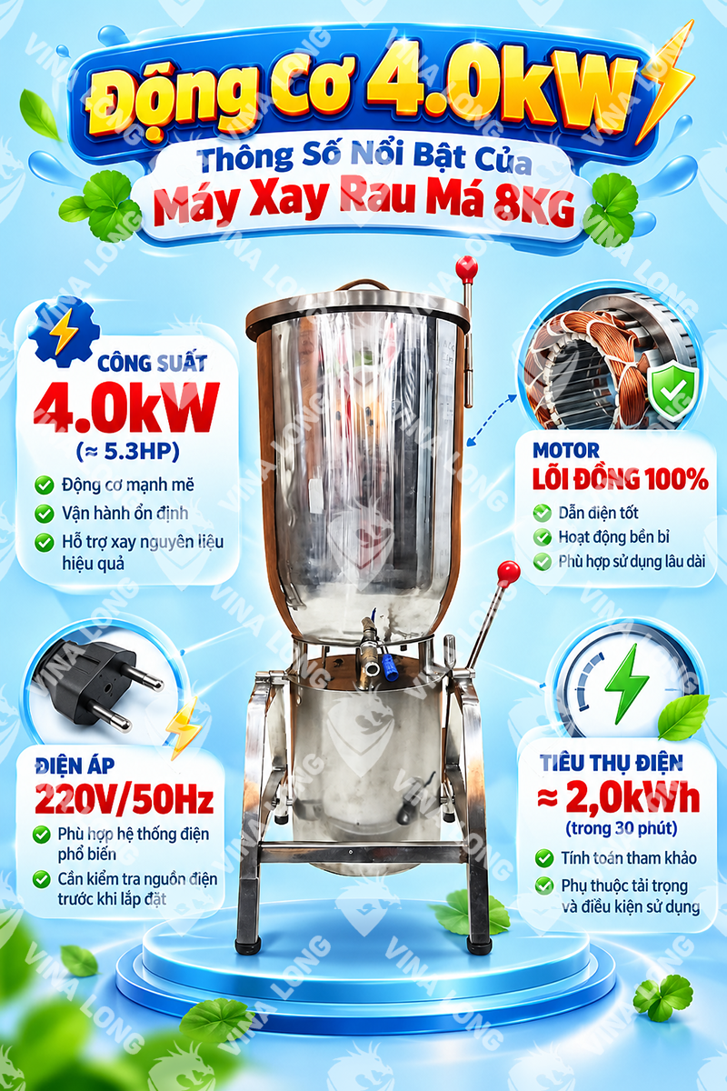 MÁY XAY RAU MÁ XAY ĐA NĂNG CAO CẤP 8KG