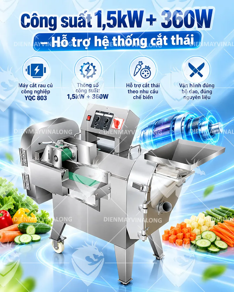 Máy thái rau củ quả công nghiệp YQC 803