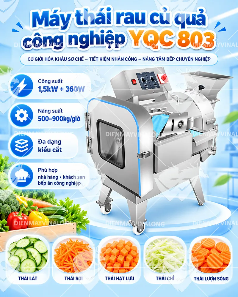 Máy thái rau củ quả công nghiệp YQC 803