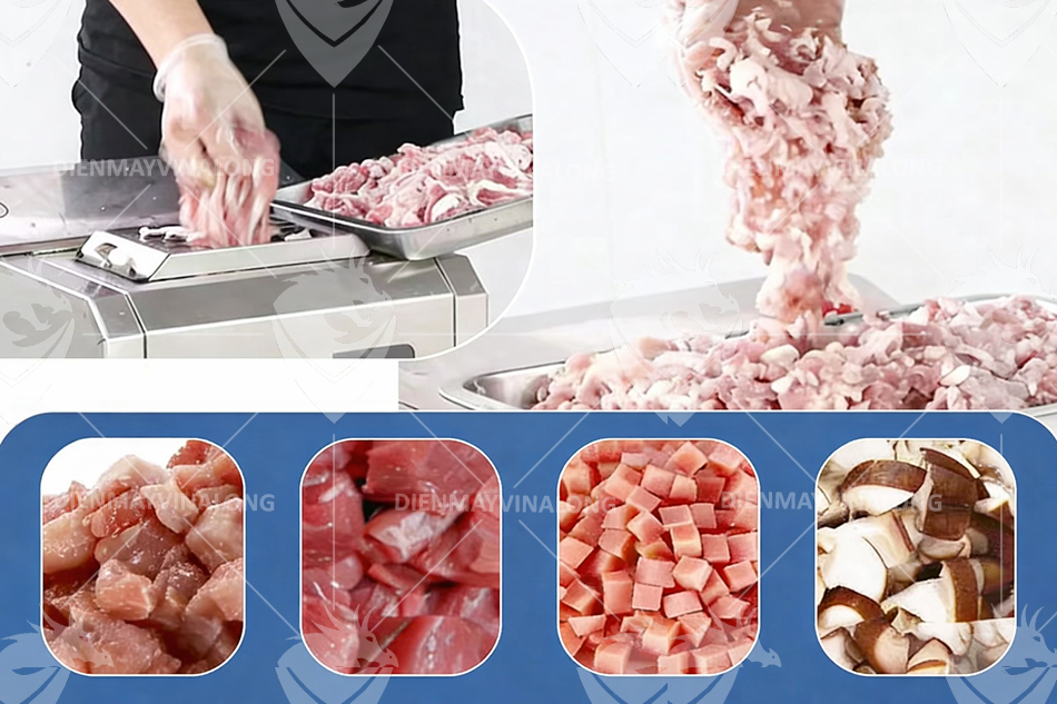 MÁY THÁI THỊT TƯƠI CÔNG NGHIỆP DP-3000 PHỤ VỤ THÁI ĐA DẠNG ,ỌI THỰC PHẨM THEO NHU CẦU