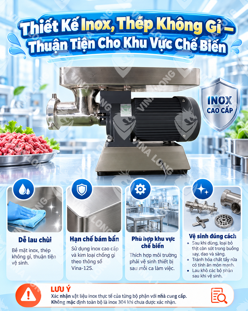 Máy xay thịt công nghiệp Vina-12S