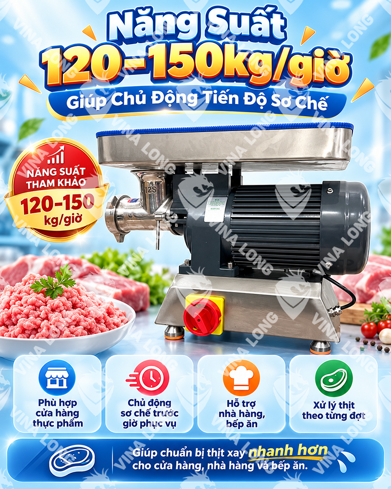 Máy xay thịt công nghiệp Vina-12S